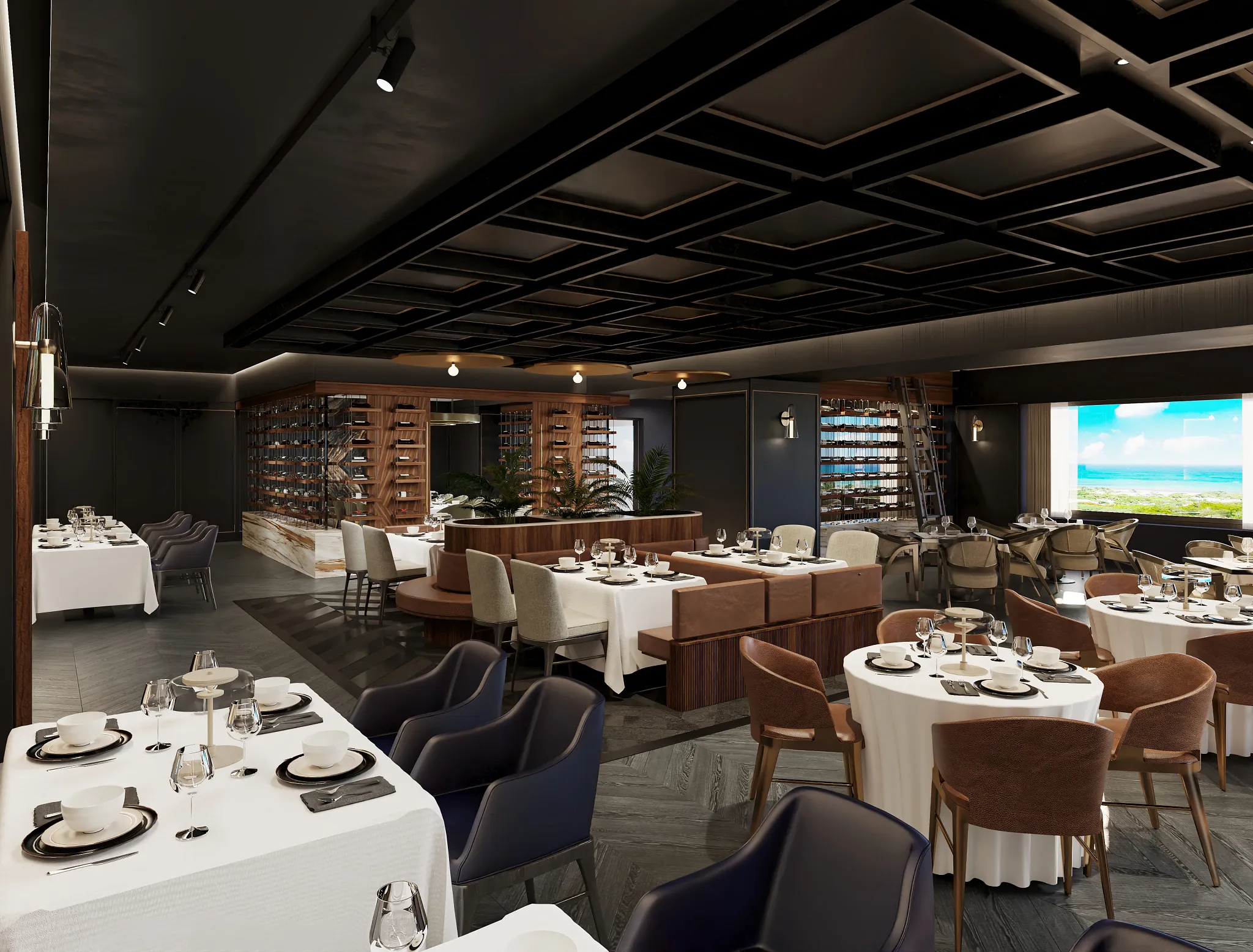 Bordeaux restaurant at Secrets Mirabel Cancun Resort & Spa featuring elegant French dining, romantic ambiance, and sophisticated interior décor.