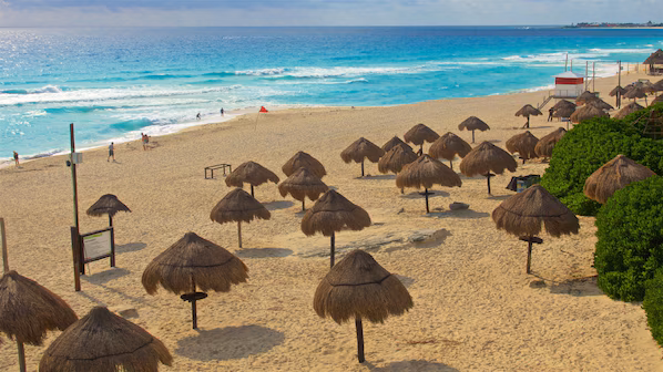 Delfines Beach near Secrets Mirabel Cancun Resort & Spa with white sand beaches and Caribbean Ocean views