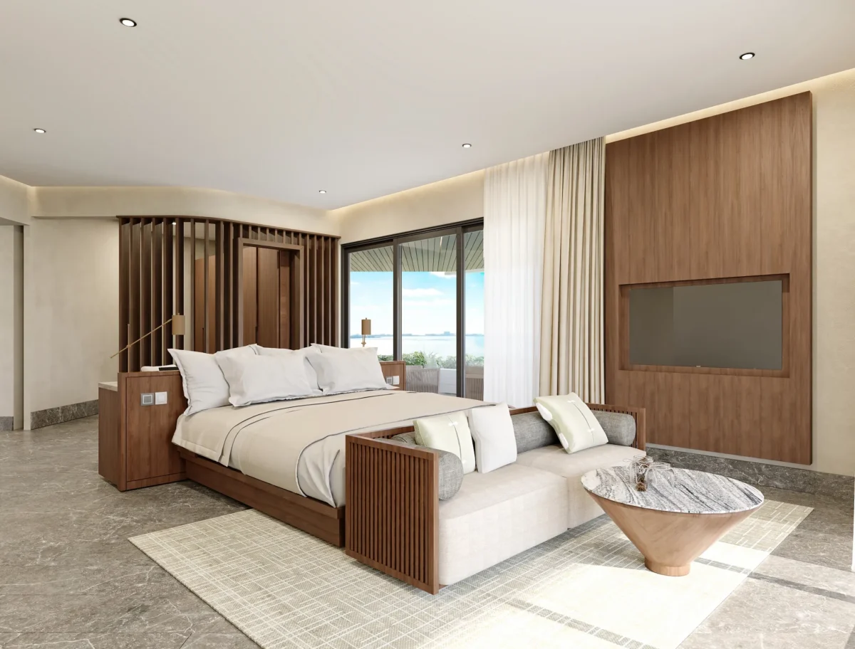 Two double beds inside the Penthouse Presidential Plus One Junior Suite at Secrets Mirabel Cancun Resort & Spa.
