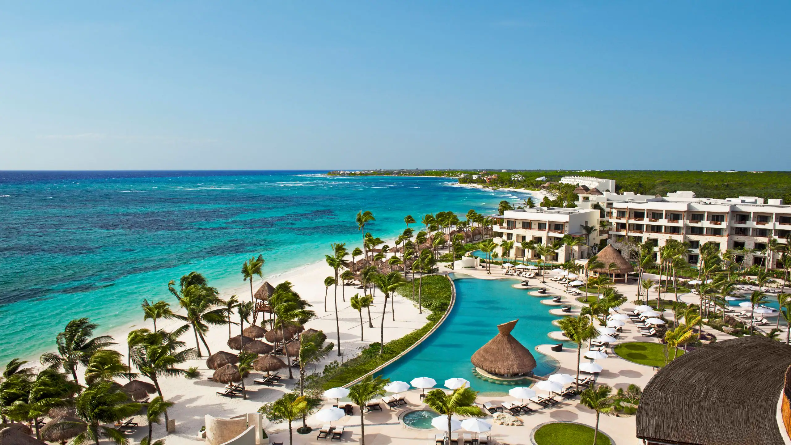 Secrets Akumal Riviera Maya adults-only all-inclusive resort with pristine beach, sea turtle bay, jungle setting, and romantic atmosphere.